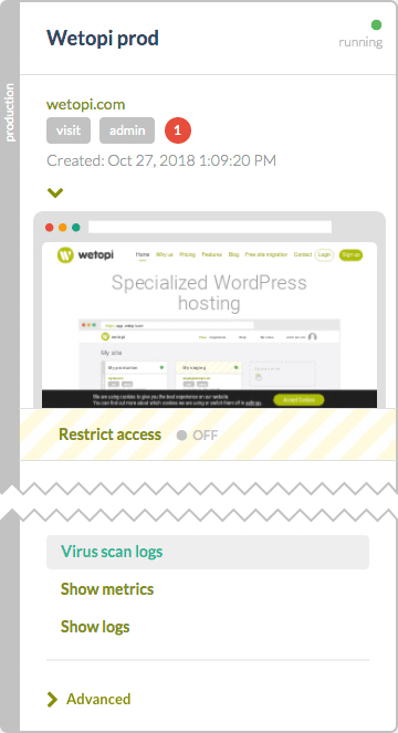 Open WordPress Malware scanner logs