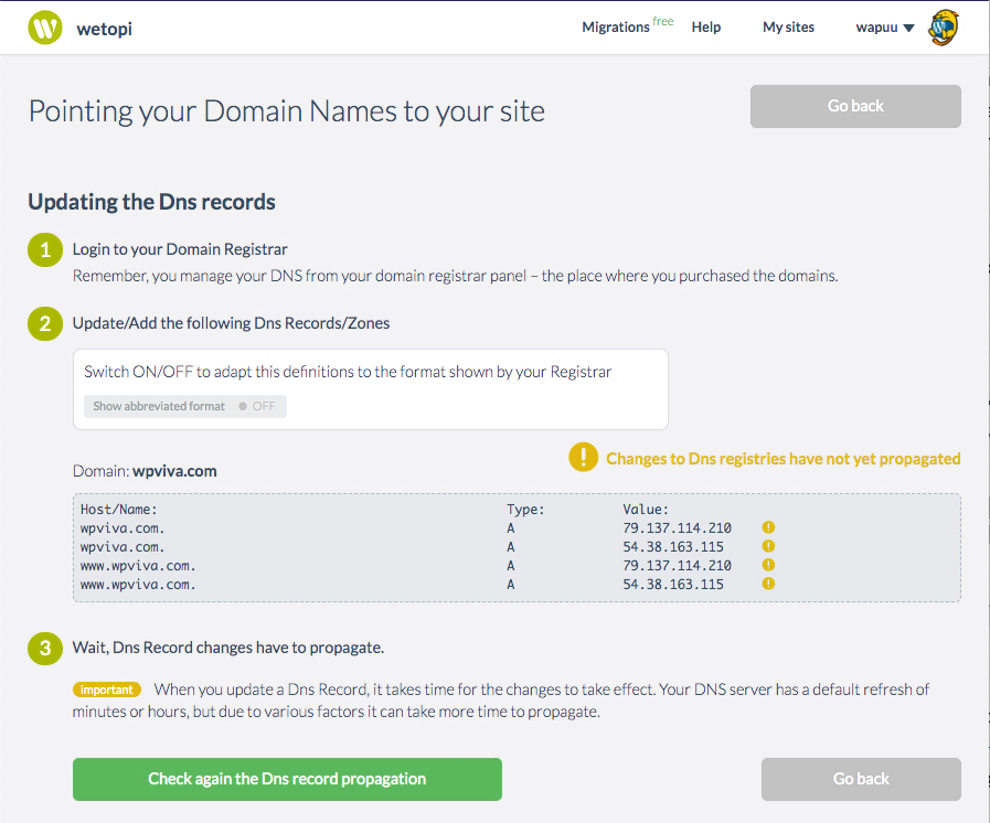DNS configuration guidelines of your domain