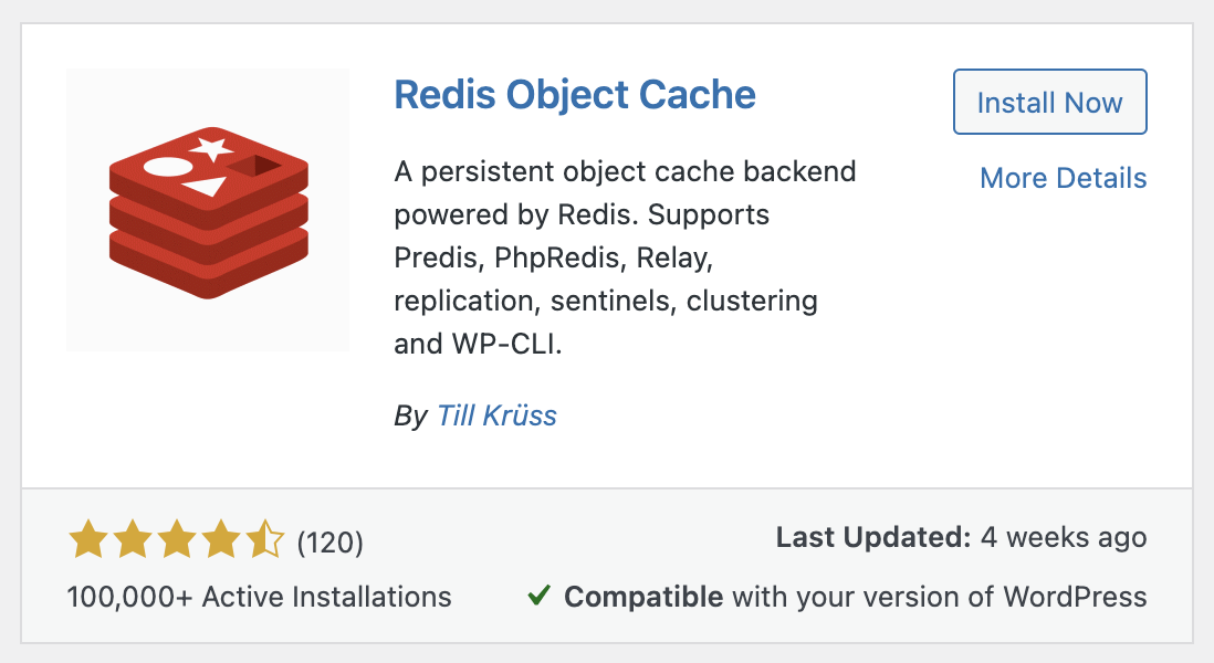 Afegeixiu el complement Redis Object Cache