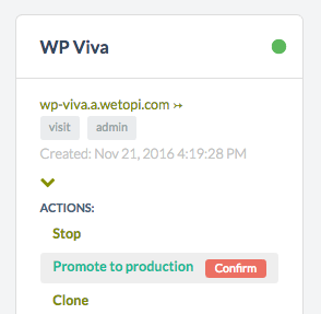 Promote to production button will change the Domain Name of my WordPress site contents