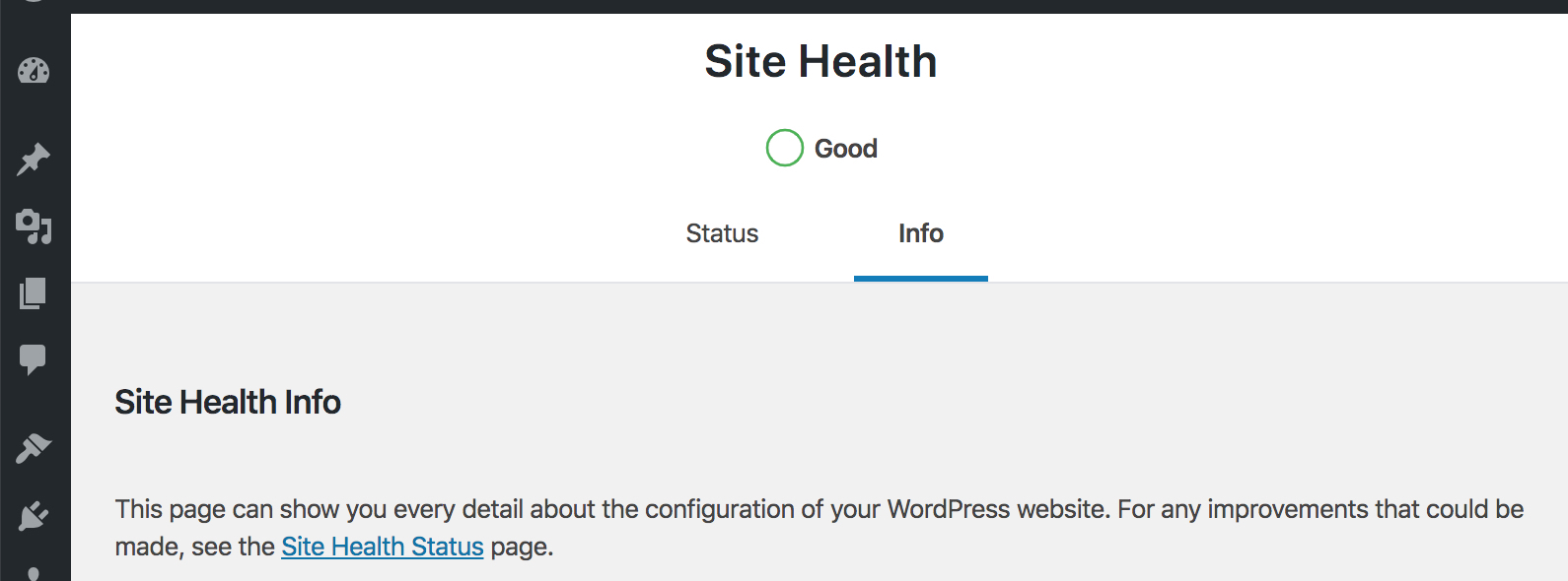 Un WordPress con todos los indicadores de salud en buen estado 