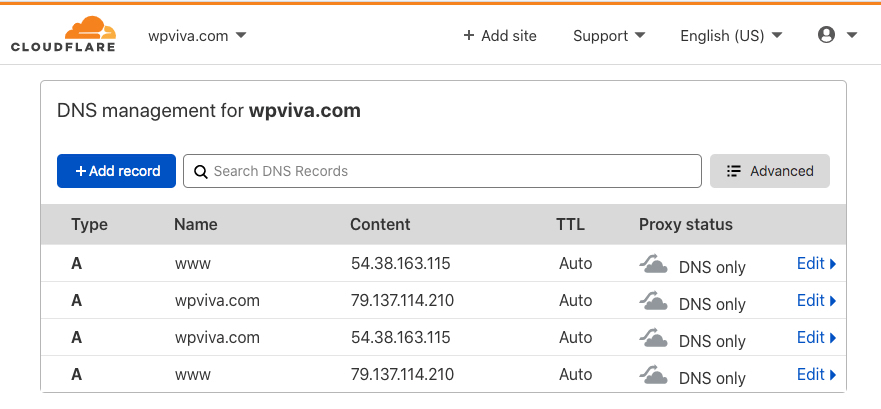 New domain configuration with cloudflare