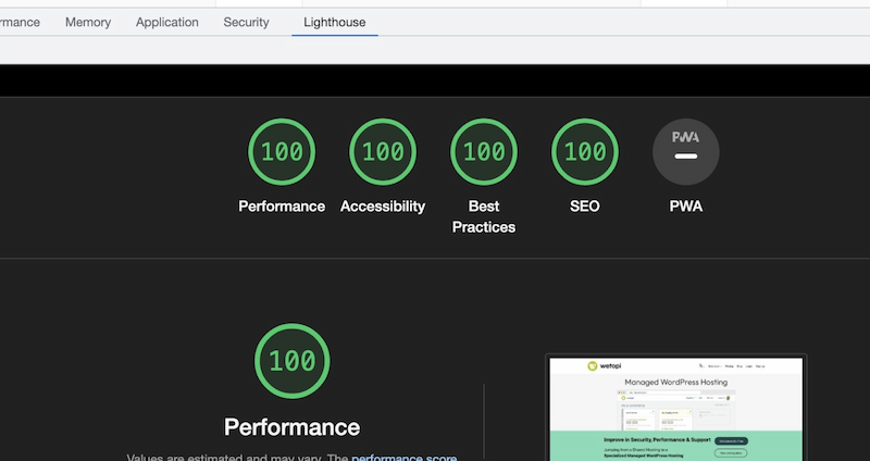 Get a 100 in google lighthouse