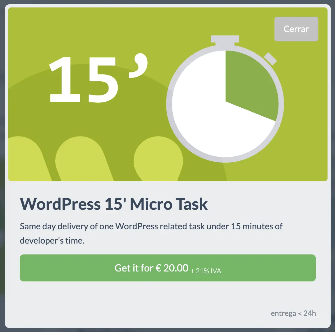 Asistencia técnica WordPress para tareas a realizar en el mismo dia