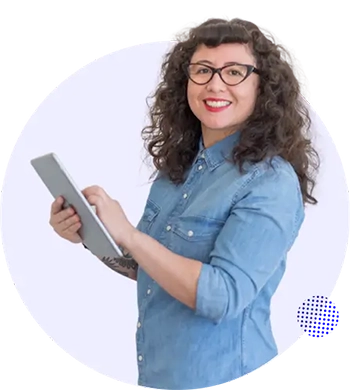 Elsa tapia en su foto de perfil de su web.