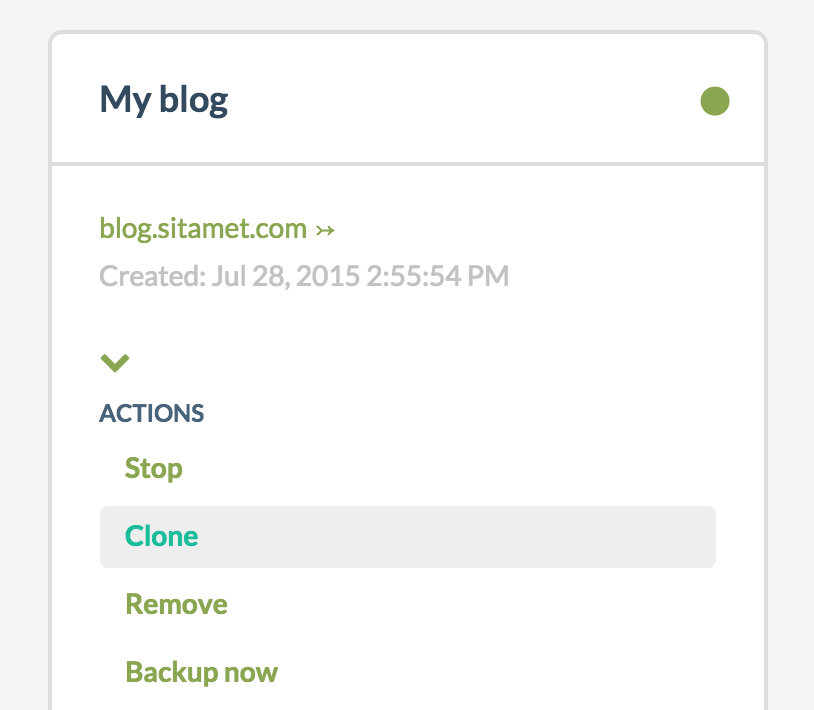 Web with space for create two clones