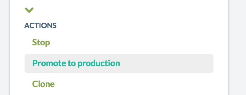 Option Promote to production this WordPress Clone