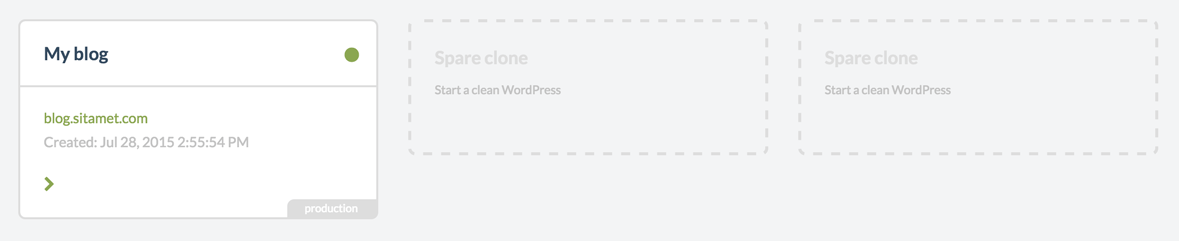 wordpress site with t wo free clones