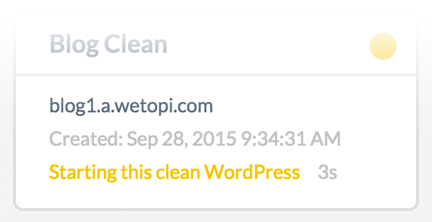 A new WordPress in five seconds