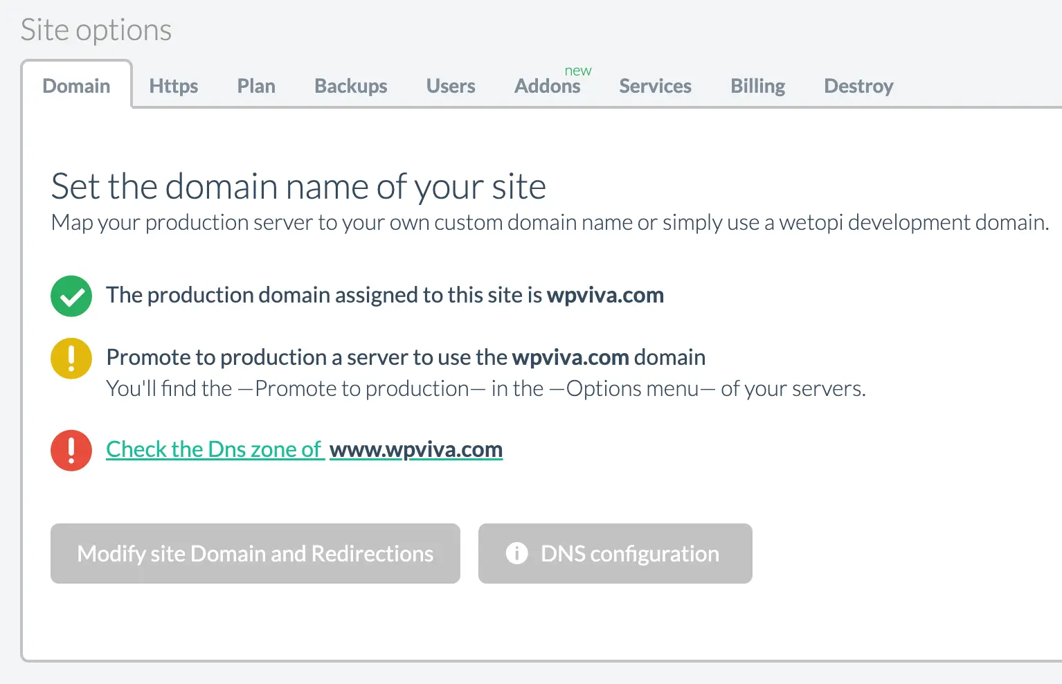 Check the DNS zones of your domain