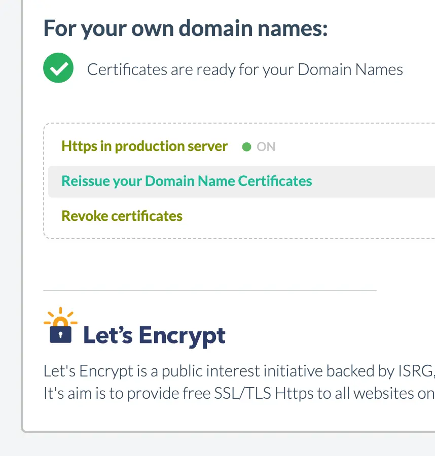 Reissue the HTTPS certificates