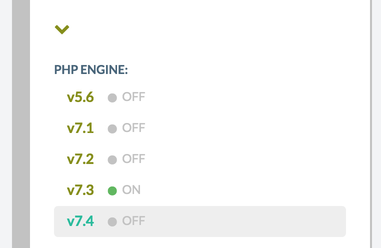 advance menu "PHP ENGINE" options of your WordPress server.