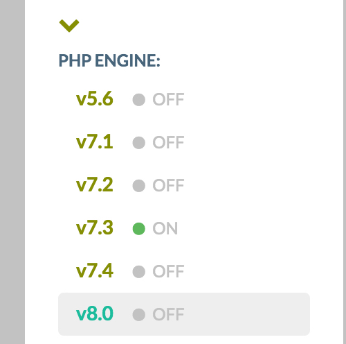 Cambia el motor de php con un solo clic