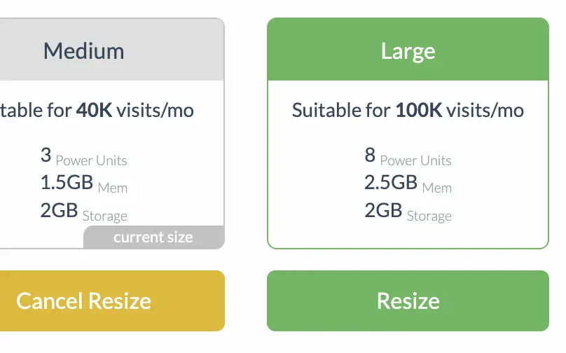 Scale up and down your server