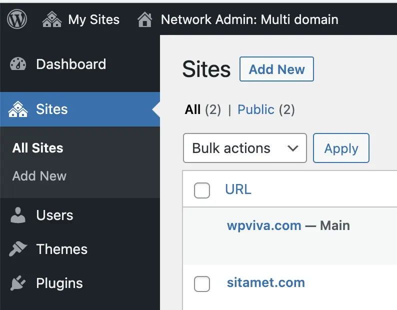 Different domains in WordPress Multisite