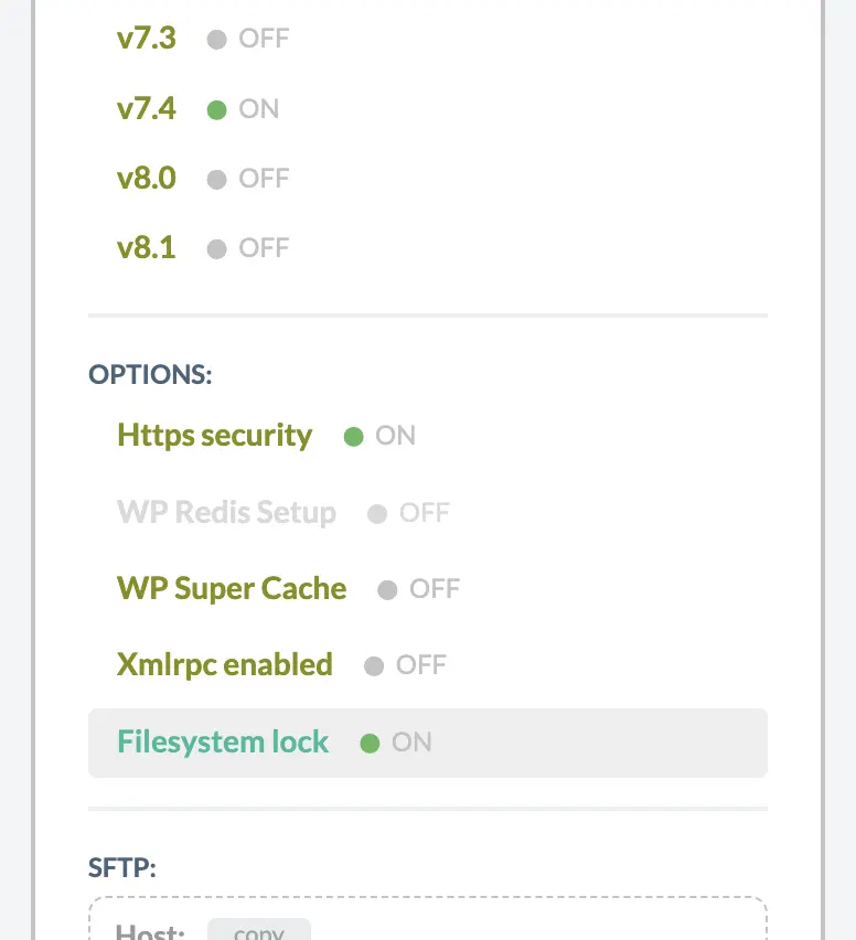 Filesystem lock in Wetopi advanced option Menu
