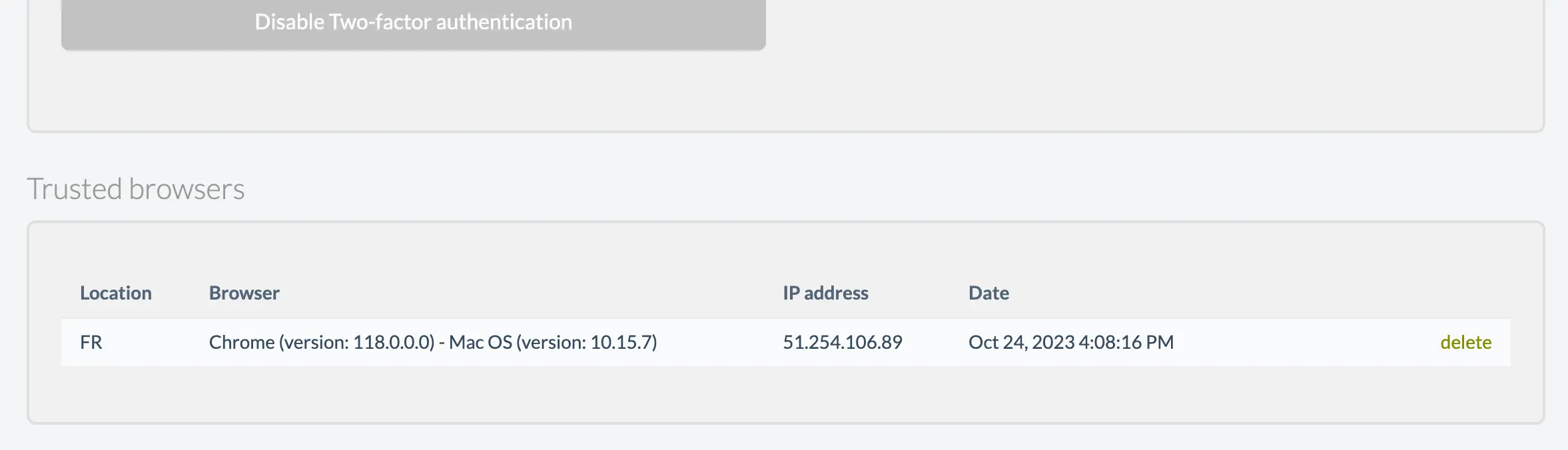 Trusted browsers in 2FA security