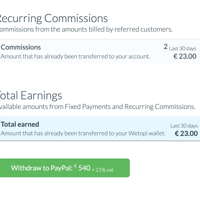 Withdraw to PayPal your Affiliate Program earnings