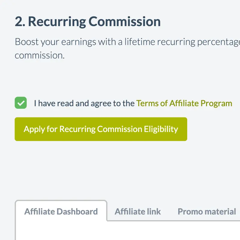 Apply for Recurring Commission Eligibility